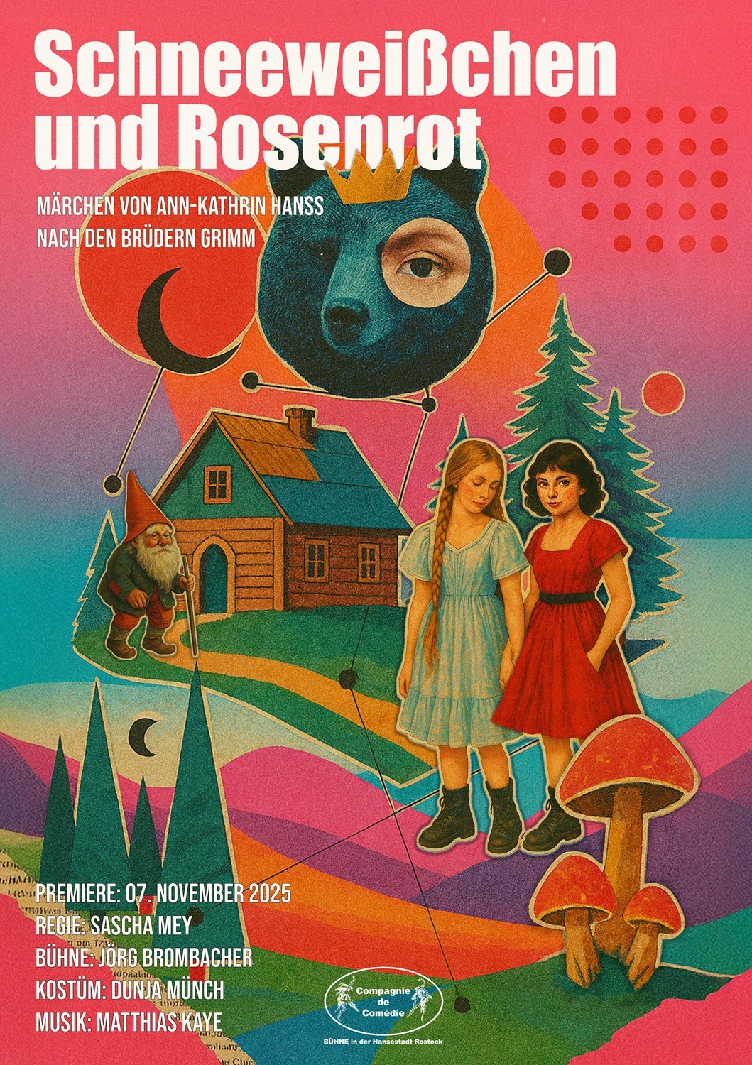 Plakat Schneeweißchen und Rosenrot Entwurf Marcus Möller 1500